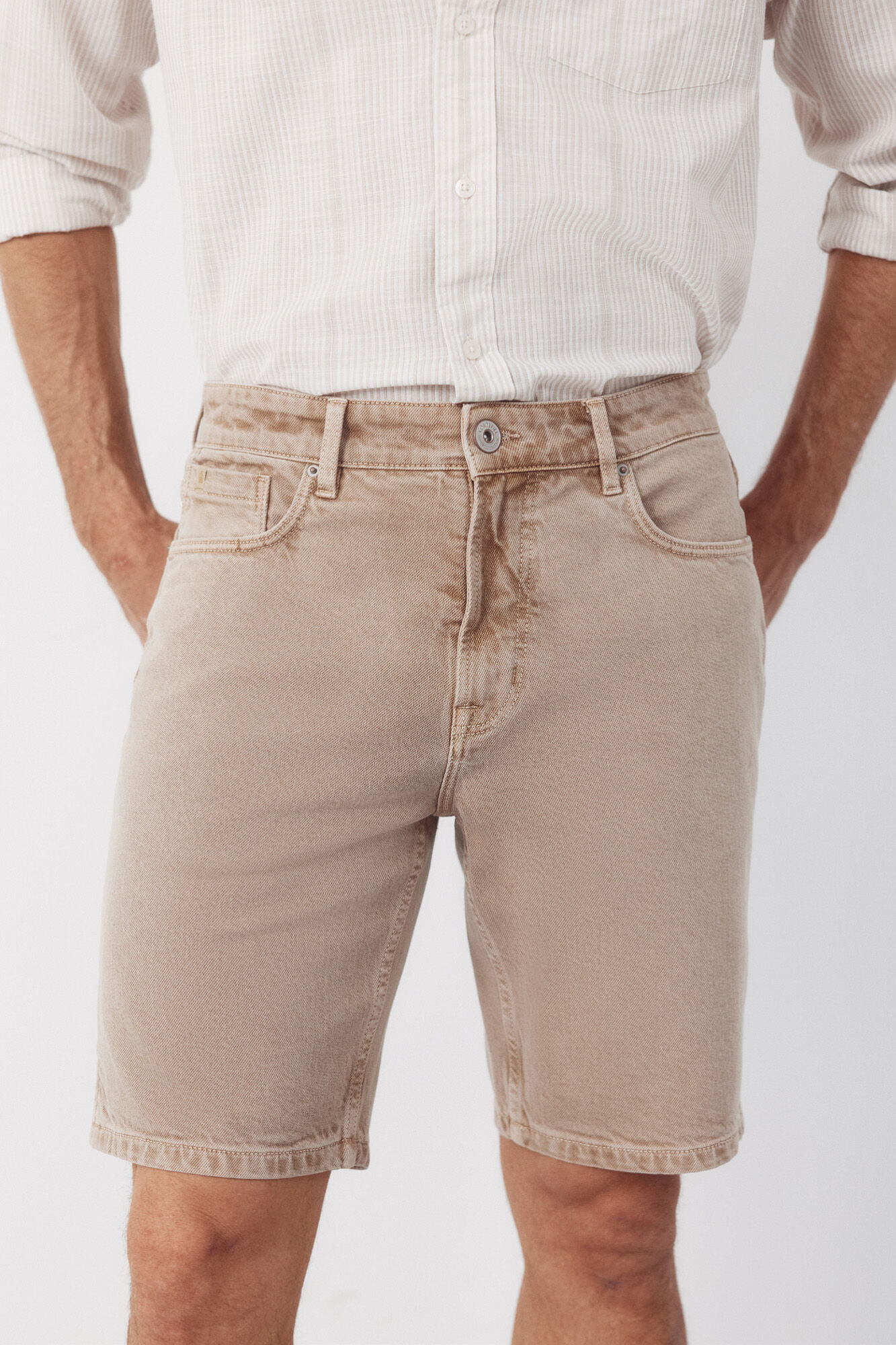Cortefiel Bermuda denim color regular