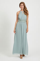 Vila Vestido comprido gola halter Azul