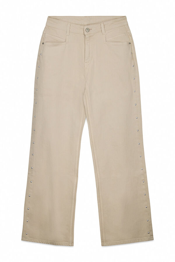 Slowlove Jeans com tachas Ecru