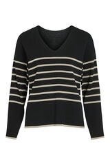 Evoked by Vila Jersey de rayas curvy Negro