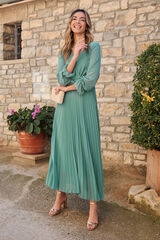 Pol&iacute;n Et Moi Vestido comprido com plissados Azul