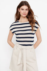 Cortefiel Camiseta textura rayas Estampado azul