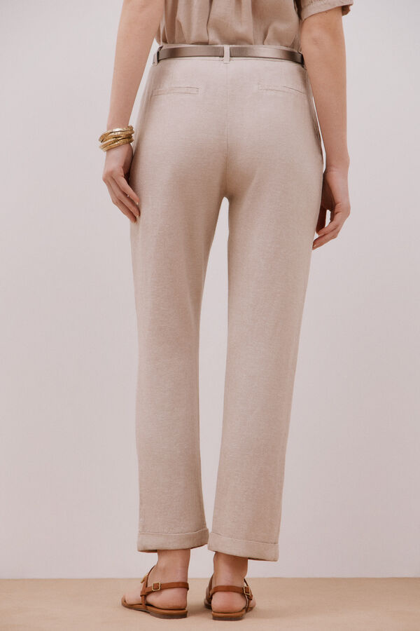 Cortefiel Cal&ccedil;as de linho Castanho