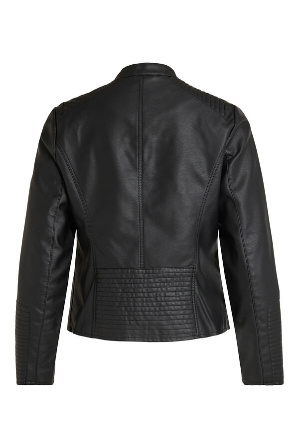 Vila Chaqueta biker polipiel Negro