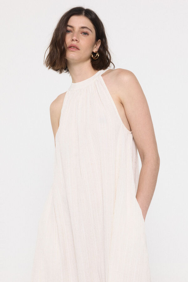 Vero Moda Vestido longo flu&iacute;do com halter  Branco