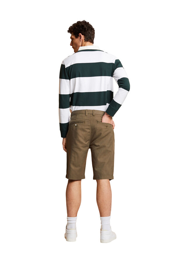 Esprit Bermuda lisa regular fit con lino Marr&oacute;n