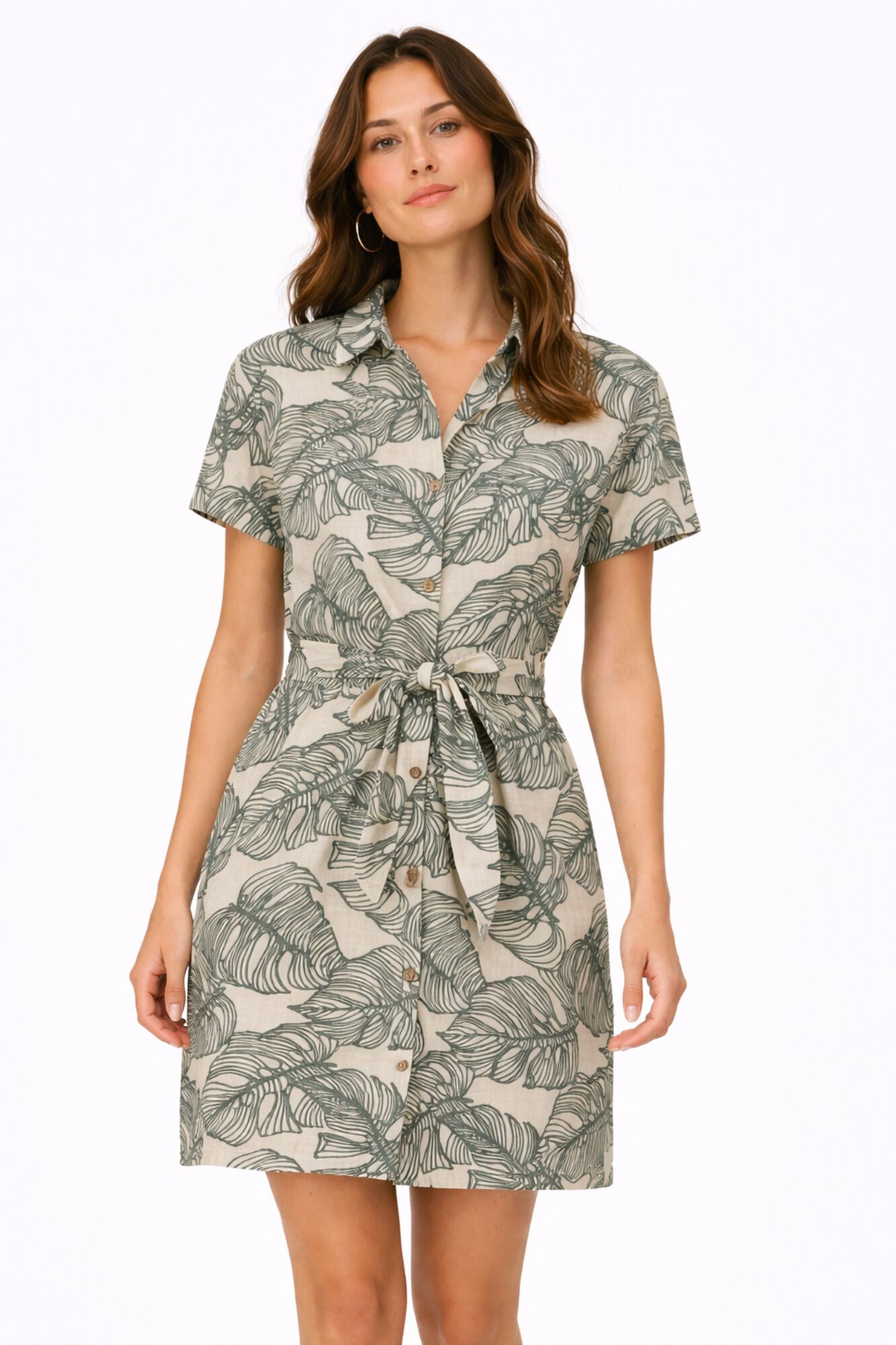 Vila Vestido camisero corto con bordados