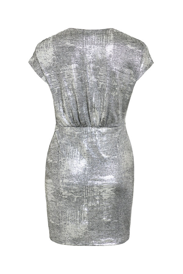 Vila Vestido curto met&aacute;lico Cinzento