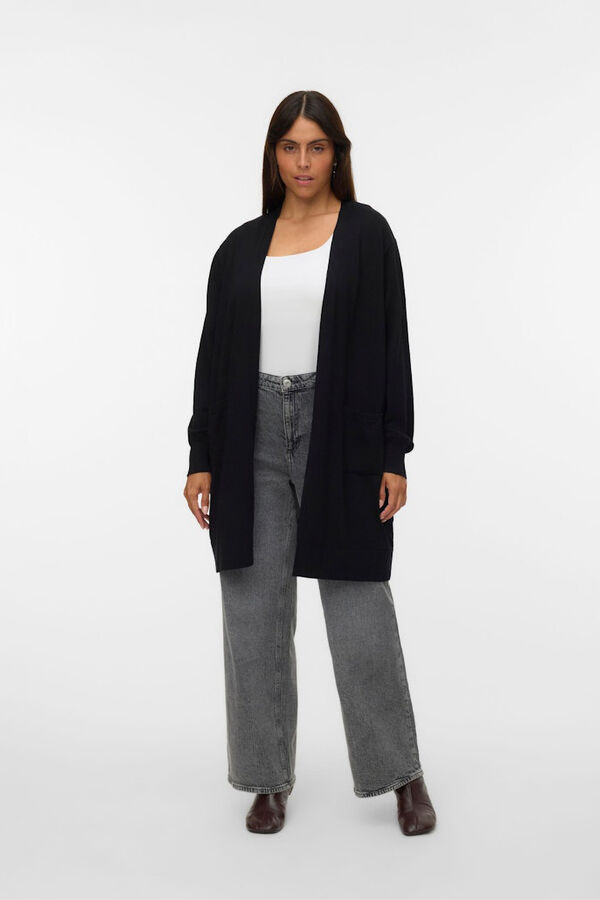 Vero Moda Curve C&aacute;rdigan largo talla grande Negro