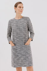Cortefiel Vestido curto de tweed Cinzento