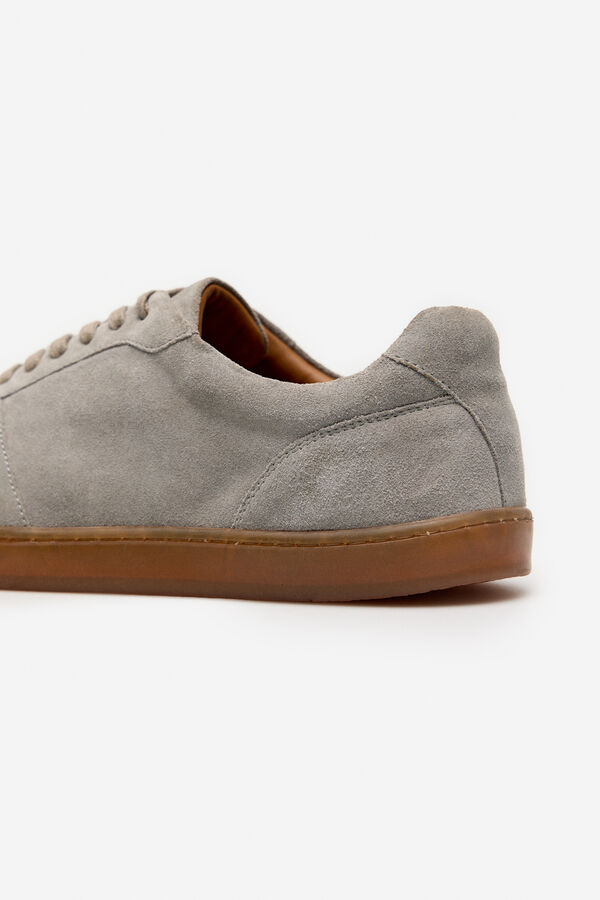 Cortefiel T&ecirc;nis de pele Cinzento