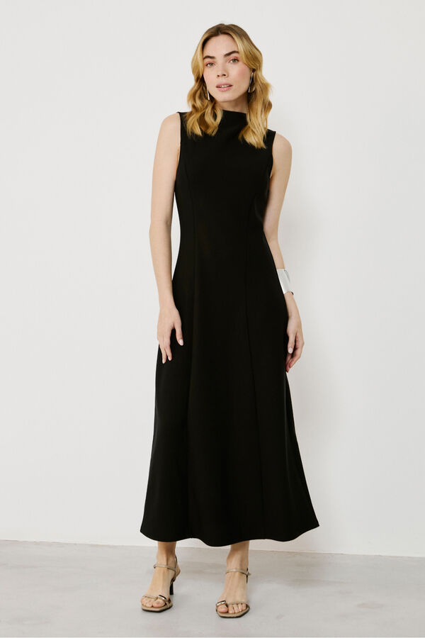 Vila Vestido midi sin mangas Negro
