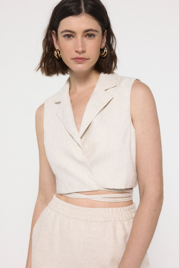 Vero Moda Top cropped colete Cinzento