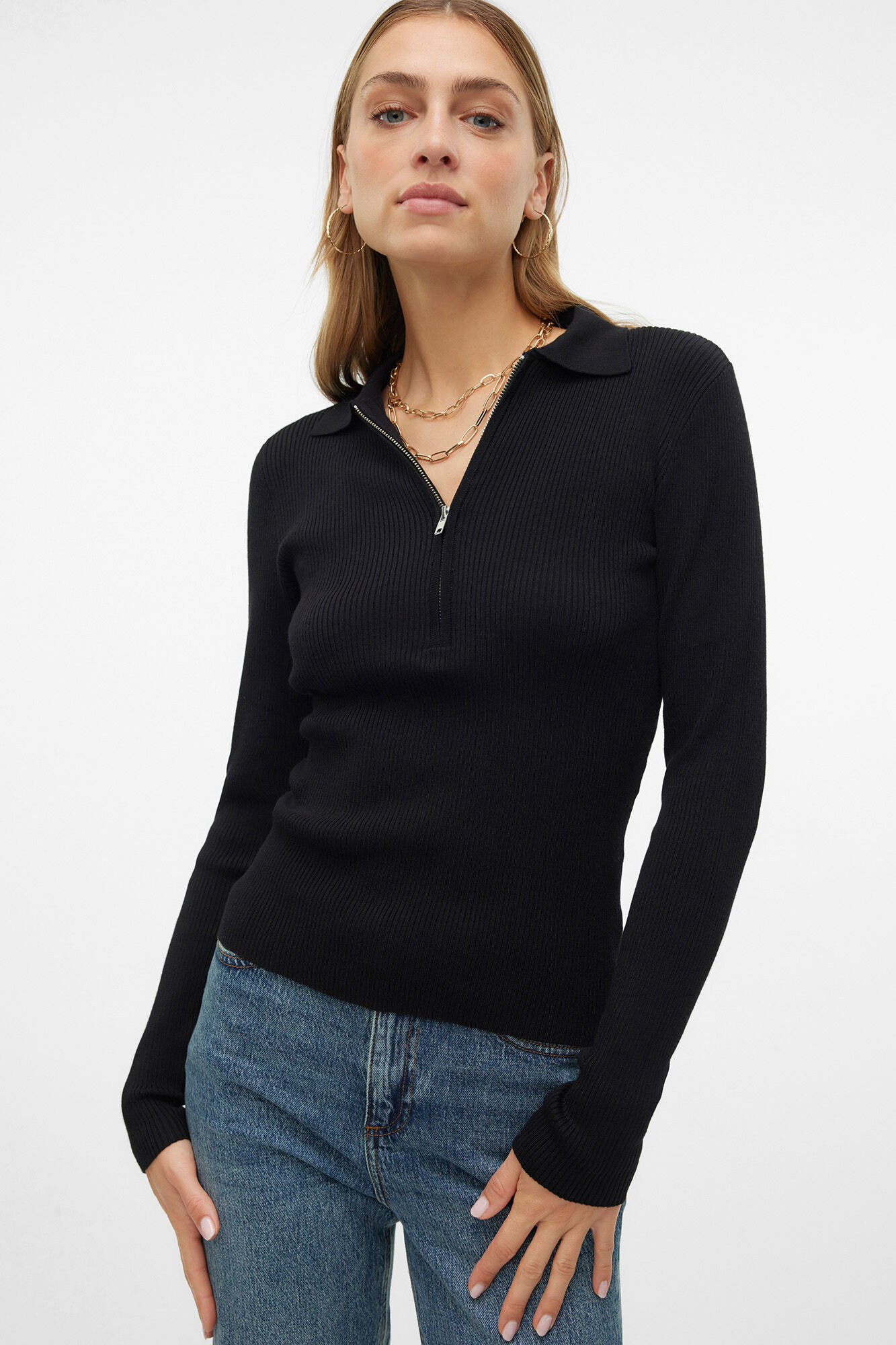 Vero Moda Top de malha estilo polo  