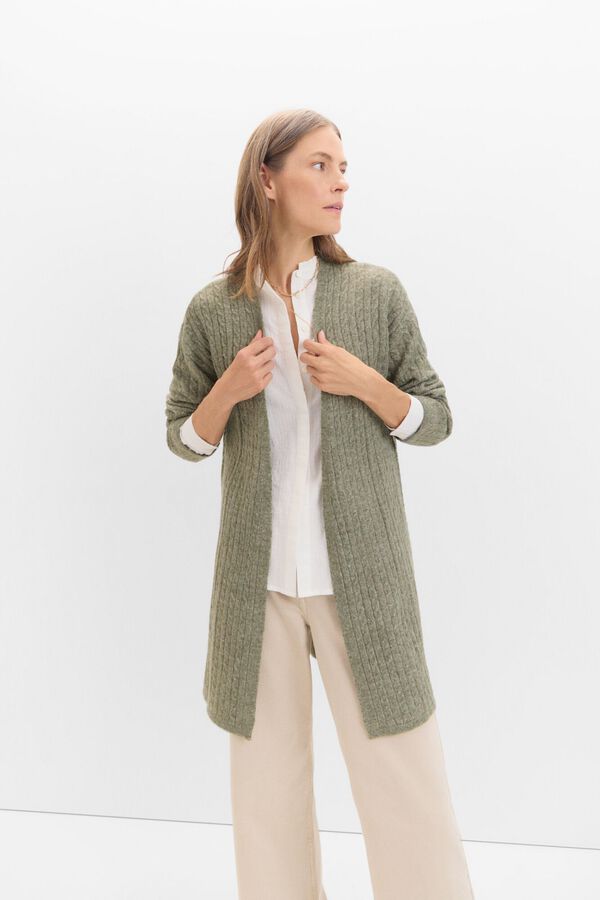 Cortefiel Cardigan ochos suave Kaki