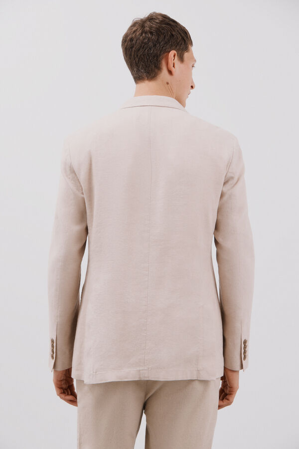 Cortefiel Blazer de linho Tostado