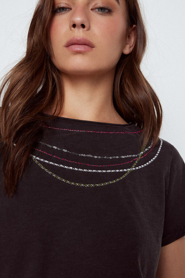 Slowlove Camiseta algod&oacute;n manga corta Gris