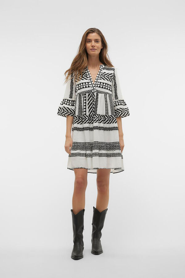 Vero Moda Vestido curto algod&atilde;o Branco