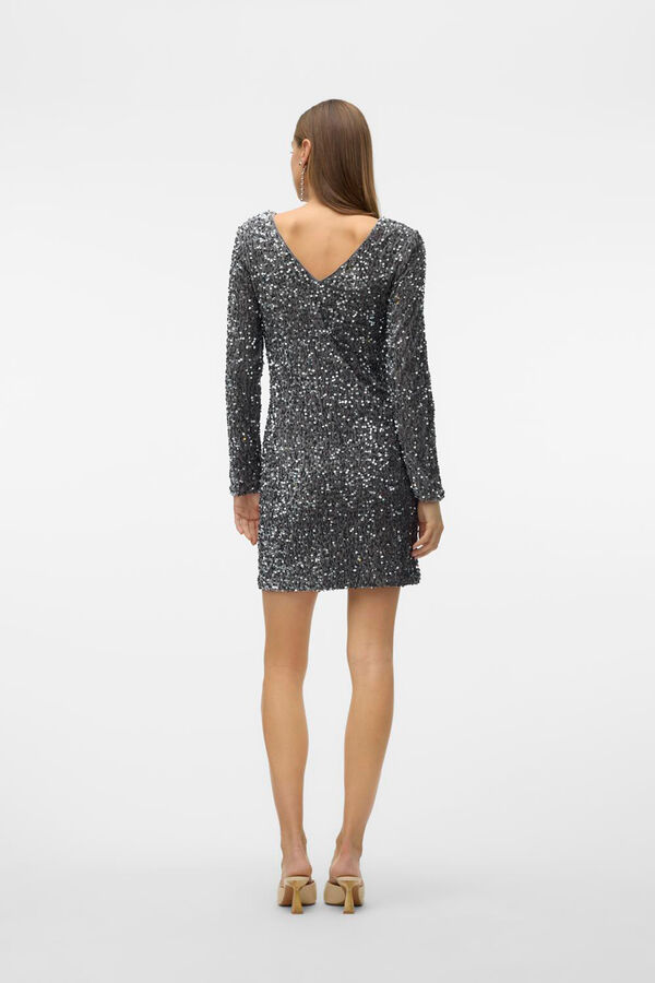 Vero Moda Vestido curto lantejoulas Cinzento