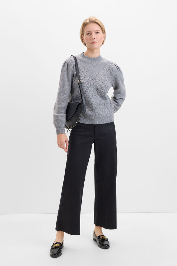 Cortefiel Jersey ochos y calados Gris