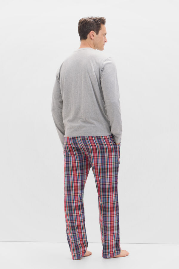 Cortefiel Conjunto de pijama malha e tecido Cinzento