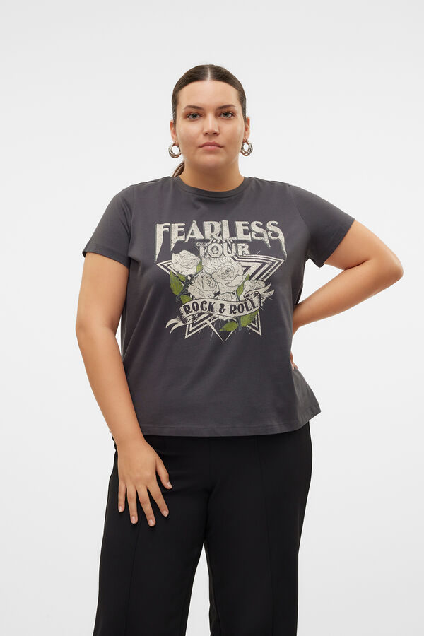 Vero Moda Curve T-shirt grande Cinzento