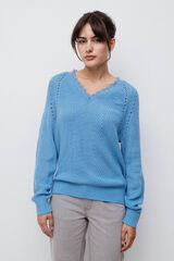 Vila Jersey de punto con encaje Turquesa