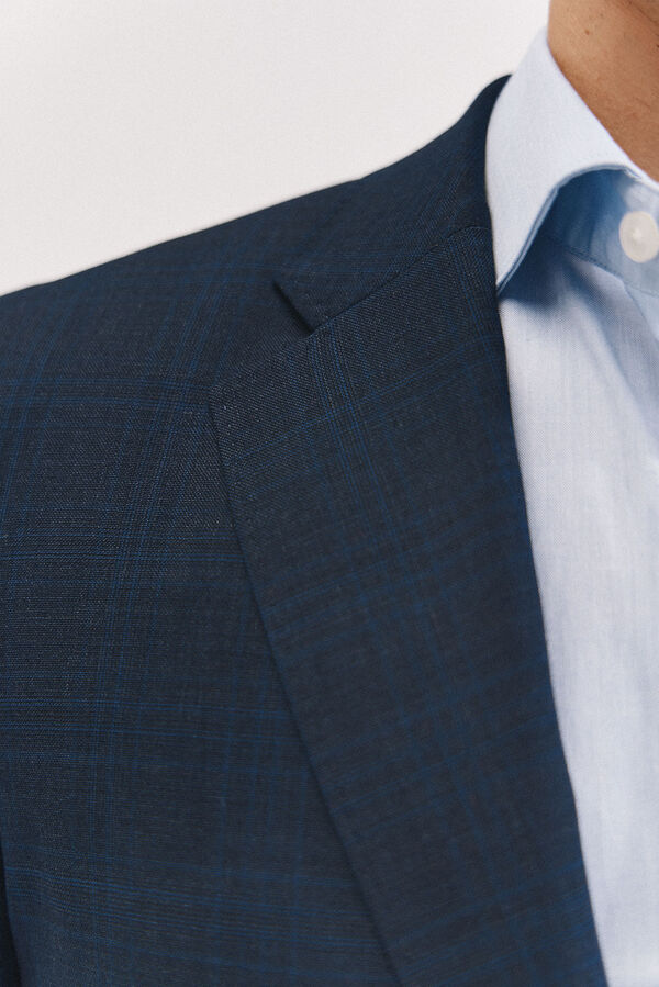 Cortefiel Blazer xadrez azul slim fit Azul