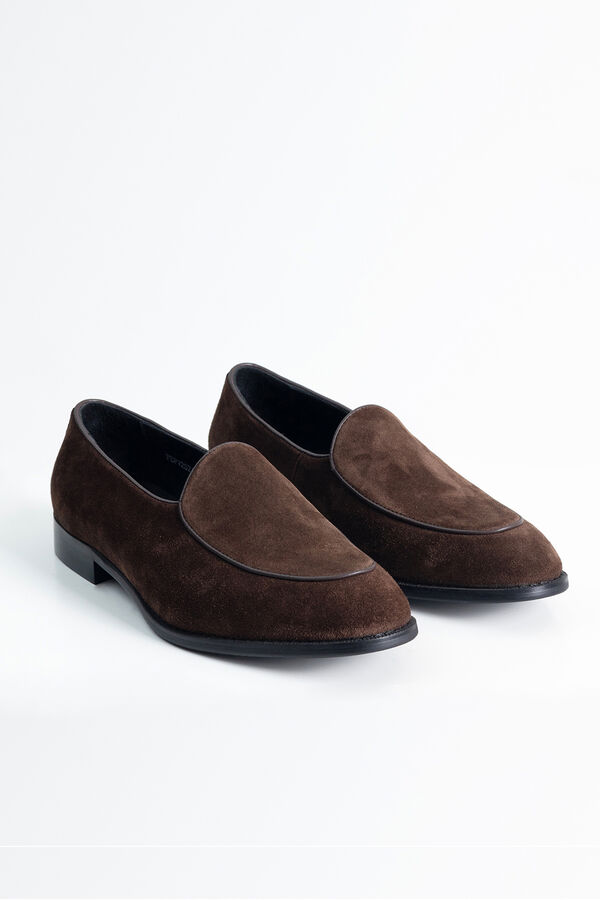 PuroEGO Mocas&iacute;n belga serraje Marr&oacute;n oscuro