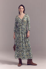 Slowlove Vestido punto estampado frunce Multicolor