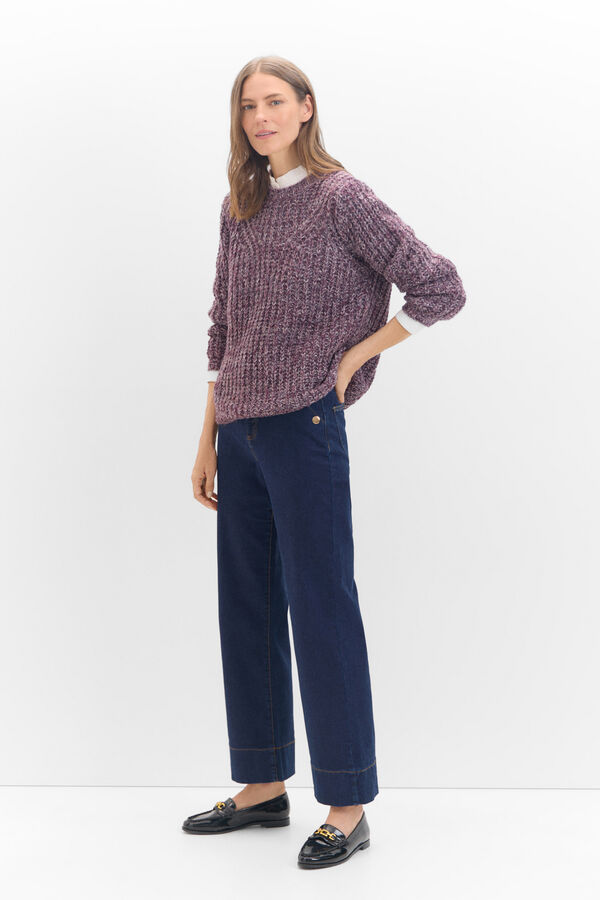 Cortefiel Su&eacute;ter de malha torcido Roxo