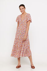 Cortefiel Vestido largo estampado Multicolor