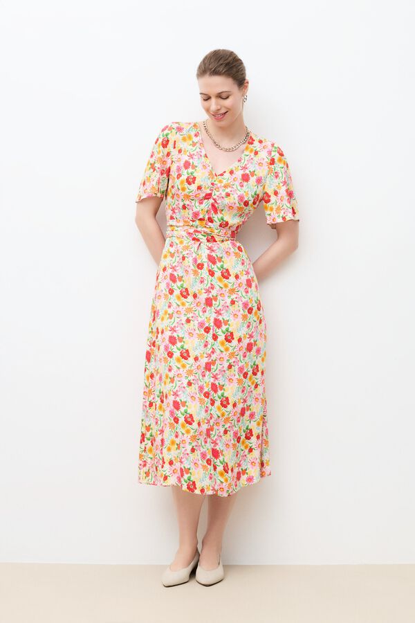 Caroll Vestido midi estampado Blanco
