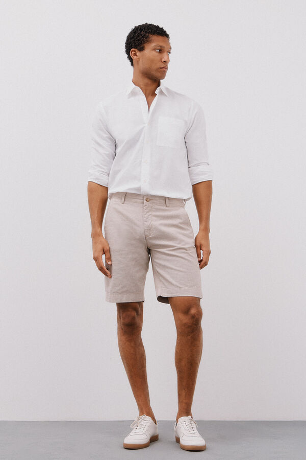 Cortefiel Bermudas Oxford cal&ccedil;as chino Tostado