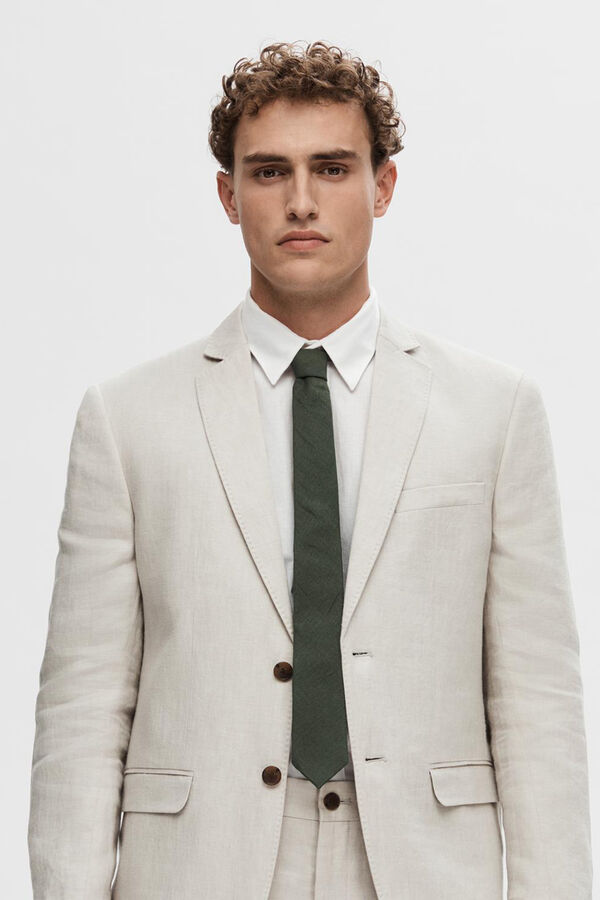 Selected Gravata 100% linho Verde