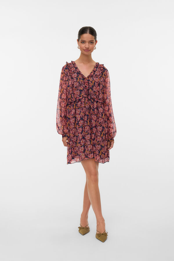 Vero Moda Vestido curto de chiffon  Vermelho