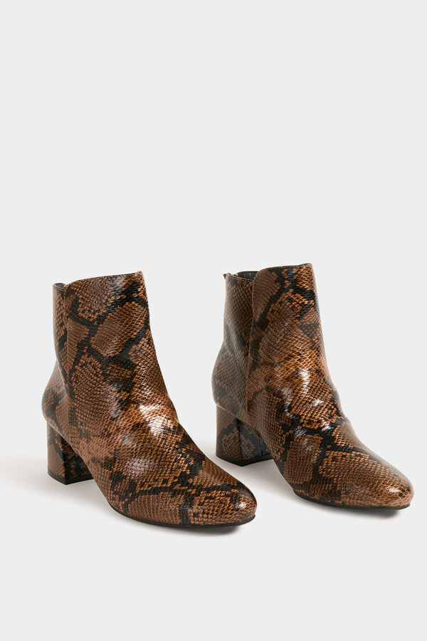 Morgan Botines de pit&oacute;n y tacones Estampado marr&oacute;n
