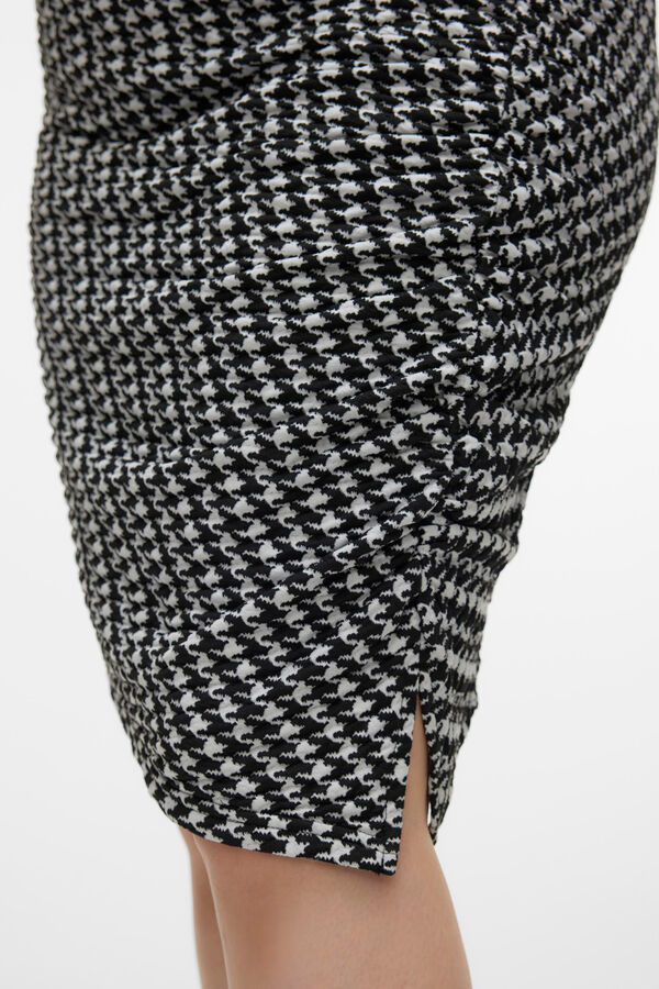 Vero Moda Curve Saia curta pied-de-poule Curve  Preto