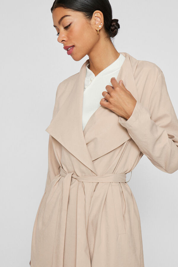 Vila Gabardina larga anudada Beige