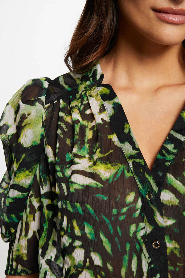 Morgan Camisa decote em V estampado Verde