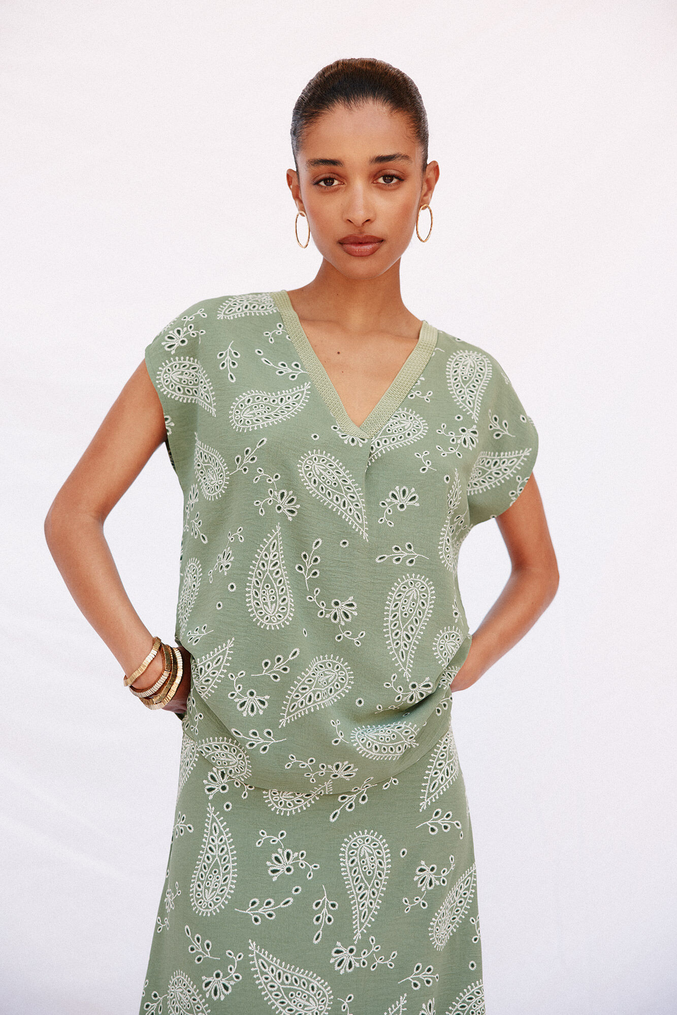 Cortefiel Blusa com detalhe canelado