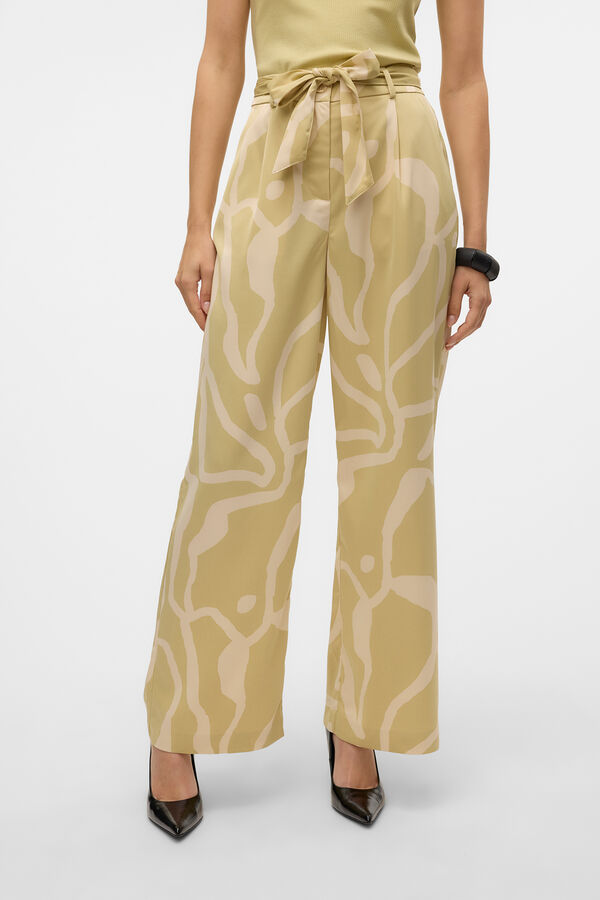 Vero Moda Calças compridas fluidas Verde