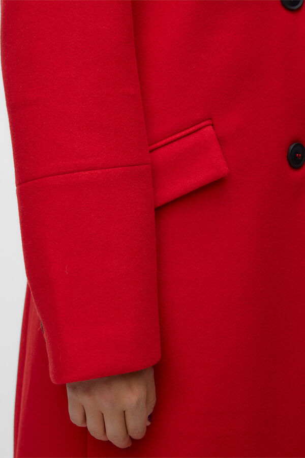 Vero Moda Abrigo midi de pa&ntilde;o con solapa Rojo