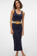 Vero Moda Vestido midi de algod&oacute;n Azul marino