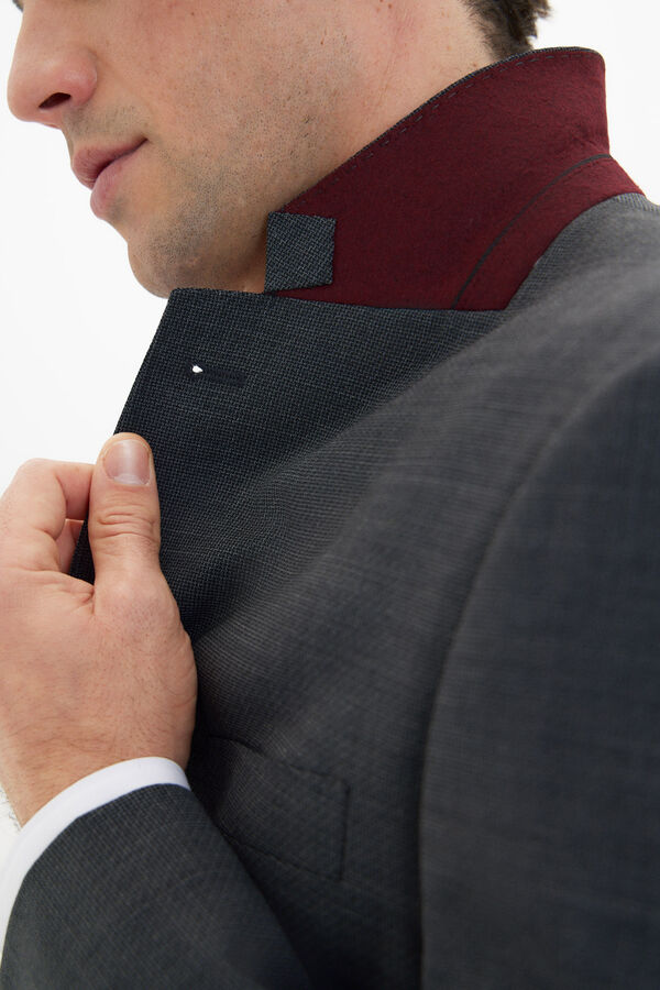 Cortefiel Blazer cinzento slim fit Cinzento