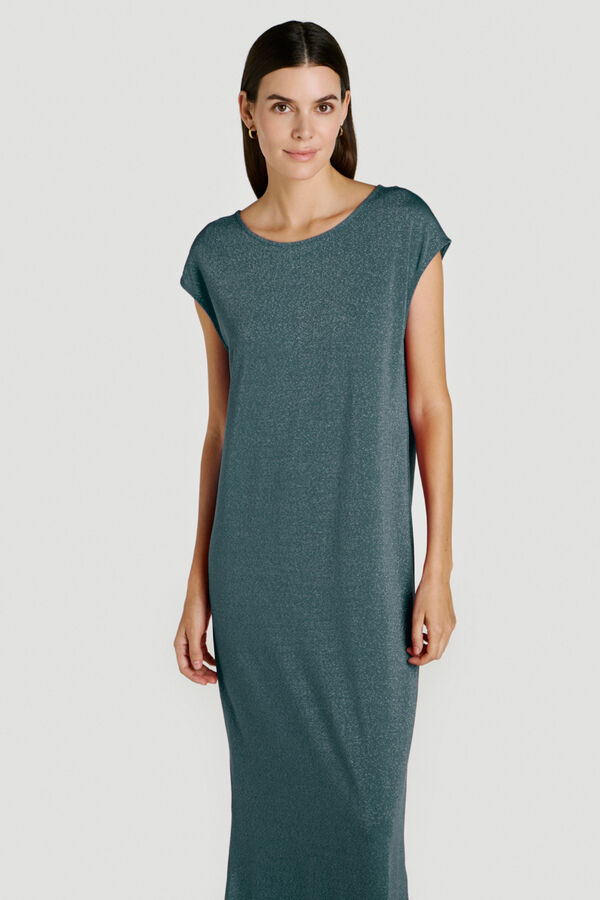 Vila Vestido largo con l&uacute;rex Turquesa