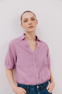 Cortefiel Camisa manga corta con lino