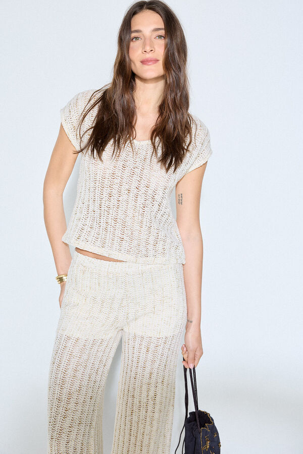 Slowlove Top de crochet  Ecru