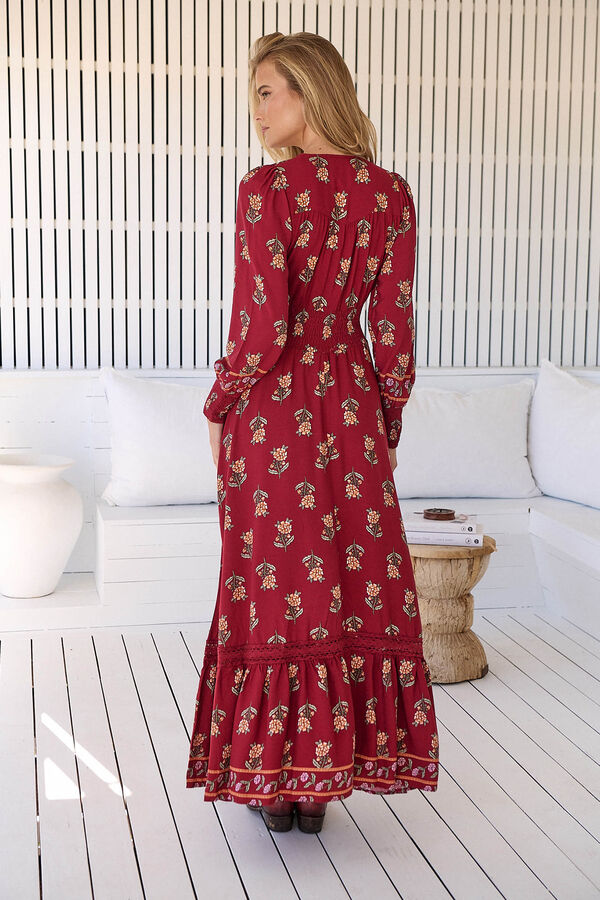 Jaase Vestido maxi Sabrina estampado Vino