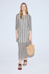 Slowlove Vestido rayas bicolor Estampado blanco